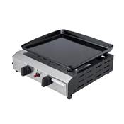 Plancha gaz grise et noir 2 brûleurs 4,8Kw dim.40x34cm