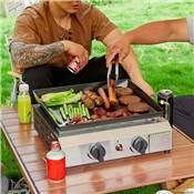 Plancha gaz grise et noir 2 brûleurs 4,8Kw dim.40x34cm