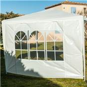 Coté de tente avec fenêtre 290x190cm 90g/m2 blanc