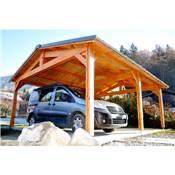 Abri Deux Pentes, Bois DOUGLAS Français, Carport, Auvent, Abri voiture