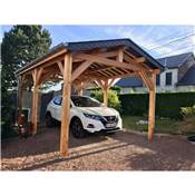 Abri Deux Pentes, Bois DOUGLAS Franais, Carport, Auvent, Abri voiture