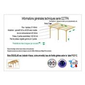 Abri Toit Plat Adossé Bois Douglas France Carport Auvent Camping-car 350x800cm H 320cm