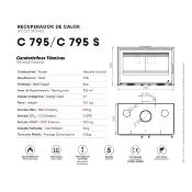 Pack Insert cheminée bois PORTIMAO-C-795-S, 8Kw, Cadre 4 côtés