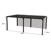 Pergola bioclimatique aluminium XXL anthracite 21,52 m2 lames toit écru