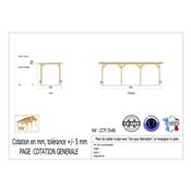 Abri Toit Plat Bois Douglas France Carport Auvent Camping-car 350x800cm H 320cm