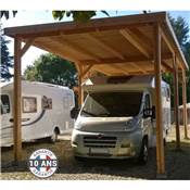 Abri Toit Plat Bois Douglas France Carport Auvent Camping-car 450x650cm H 320cm