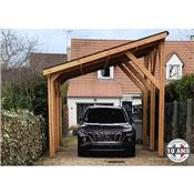 Abri 1 pente Bois Douglas France Carport Auvent voiture 350x450cm H 250cm
