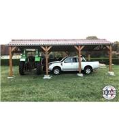 Abri 2 pentes Bois Douglas France Carport Auvent voiture 750x950cm H 250cm