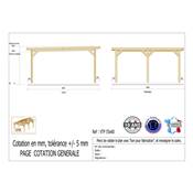 Abri Toit Plat Bois Douglas France Carport Auvent voiture 550x600cm H 250cm
