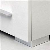 Lot 20 pieds meuble Alumix 8 haut. 12mm plastique alu.