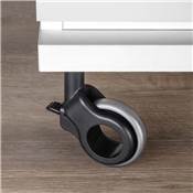 Lot 4 roulettes Hole 2 plétine montage diam. 60mm Acier plastique plastique gris