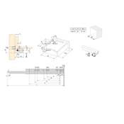 Jeu coulisses invisibles Silver Coulisse sortie totale fermeture amortie prof. 450mm Acier Zingué