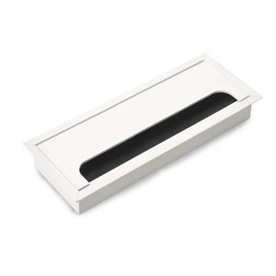Passe-câbles table Quadrum rectangulaire 269x80mm encastrer alu. blanc