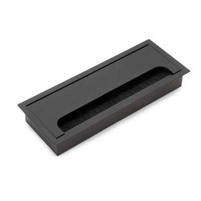 Passe-câbles table Quadrum rectangulaire 269x80mm encastrer alu. noir