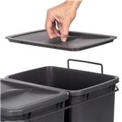 Poubelle recyclage montage inf. extraction manuelle cuisine Recycle 2x35L Anthracite