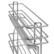 Porte-bouteilles extractible f. amortie gauche 3 plateaux mod. 150mm Acier Chromé