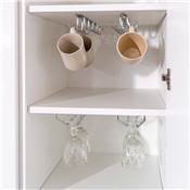 Porte-verres meubles Supra 1 rangée long. 340mm Acier Chromé