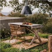 Lot 2 chaises d’extérieur style bistrot naturel