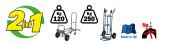 Diable 2 roues 2 en 1 vertical/horizontal 250/120 Kg