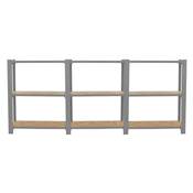 Étagère en métal gris osb 9 étagères charge 200 kgs dim.1000x2400x300mm sans vis