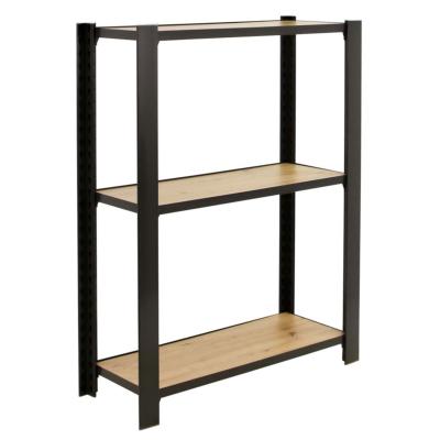 Étagère en métal anthracite chêne 3 étagères 200 kgs dim.1000x800x300mm sans vis