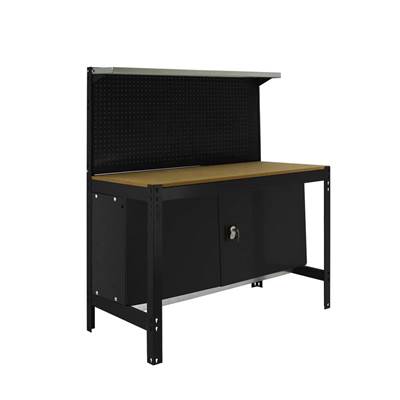 Établi métal anthracite bois capacité charge 600 kgs dim.1445x1210x610mm à visser