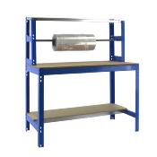 Établi métal bleu bois capacité charge 600 kgs dim.1445x1510x760mm à visser