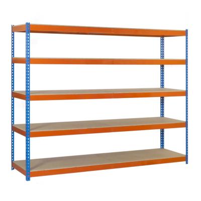 Étagère en métal bleu orange bois 10 étagères 600 kgs dim.2000x1500x900mm sans vis