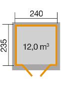 Abri 122 T.2, en épicéa surface intérieure utile de 5,38 m²