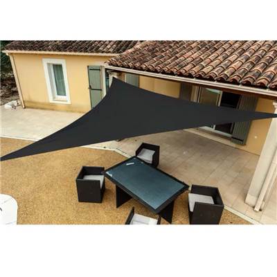 Voile d'ombrage triangulaire anthracite 160g/m2 dim.3,6x3,6x3,6m