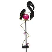 Flamant à planter solaire décoration de jardin 1 led hauteur 84cm rose