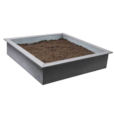 Carré de potager en bois 115x115cm hauteur 25cm gris