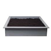 Carré de potager en bois 115x115cm hauteur 25cm gris