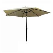 Parasol droit diamètre 2.7m hauteur 235cm toile 180 g/m2 inclinable crème