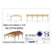 Abri Deux Pentes, Bois DOUGLAS Français, Carport, Auvent, Abri voiture