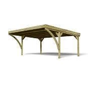 Carport DOUBLE VICTOR, en pin FSC traité autoclave marron classe 3