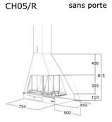 Cheminée de coin gauche suspendue et foyer acier 12 Kw