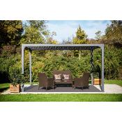 Pergola bioclimatique aluminium anthracite, 10.80 m²