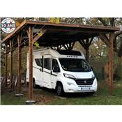 Abri Toit Plat Bois Douglas France Carport Auvent Camping-car 350x1050cm H 320cm