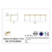 Abri Toit Plat Adossé Bois Douglas France Carport Auvent Camping-car 500x1150cm H 320cm