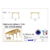 Pergola indépendante Bois Douglas France Carport-Auvent terrasse 400x350cm H 250cm