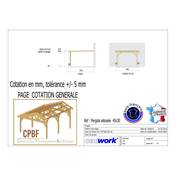 Pergola Adossée Bois Douglas France Carport Auvent terrasse 400x300cm   H 250cm