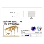 Pergola Adossée Bois Douglas France Carport Auvent terrasse 450x450cm H 250cm