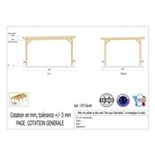 Abri Toit Plat Bois Douglas France Carport Auvent voiture 500x400cm H 250cm