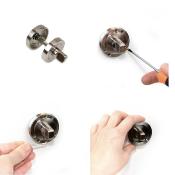 Lot 5 condamnations rosace ronde portes intérieures diam. 50mm Zamak Nickel satiné