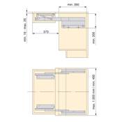 Coulisses table extensible relevable Oplà  Folding+39 alu. Acier inox anodisé