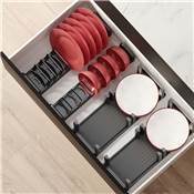 Orderbox Porte-assiettes tiroir 120x470mm alu. plastique Anthracite