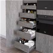 Tiroir ext. Vertex 40kg côtés verre 131mm haut 450mm prof. Acier alu. Verre Anthracite