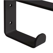 Jeu supports étagères bois Shelf cintre intégré Acier noir