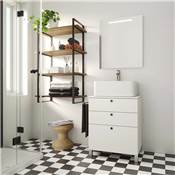 Kit Lader kit d'étagères cadre étagères haut. 1150mm Acier noir Bois